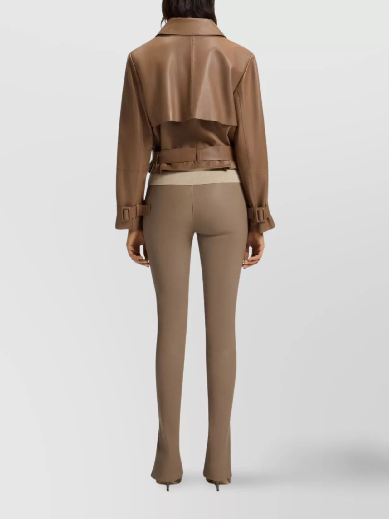 Boss Waist Belted Leather Jacket