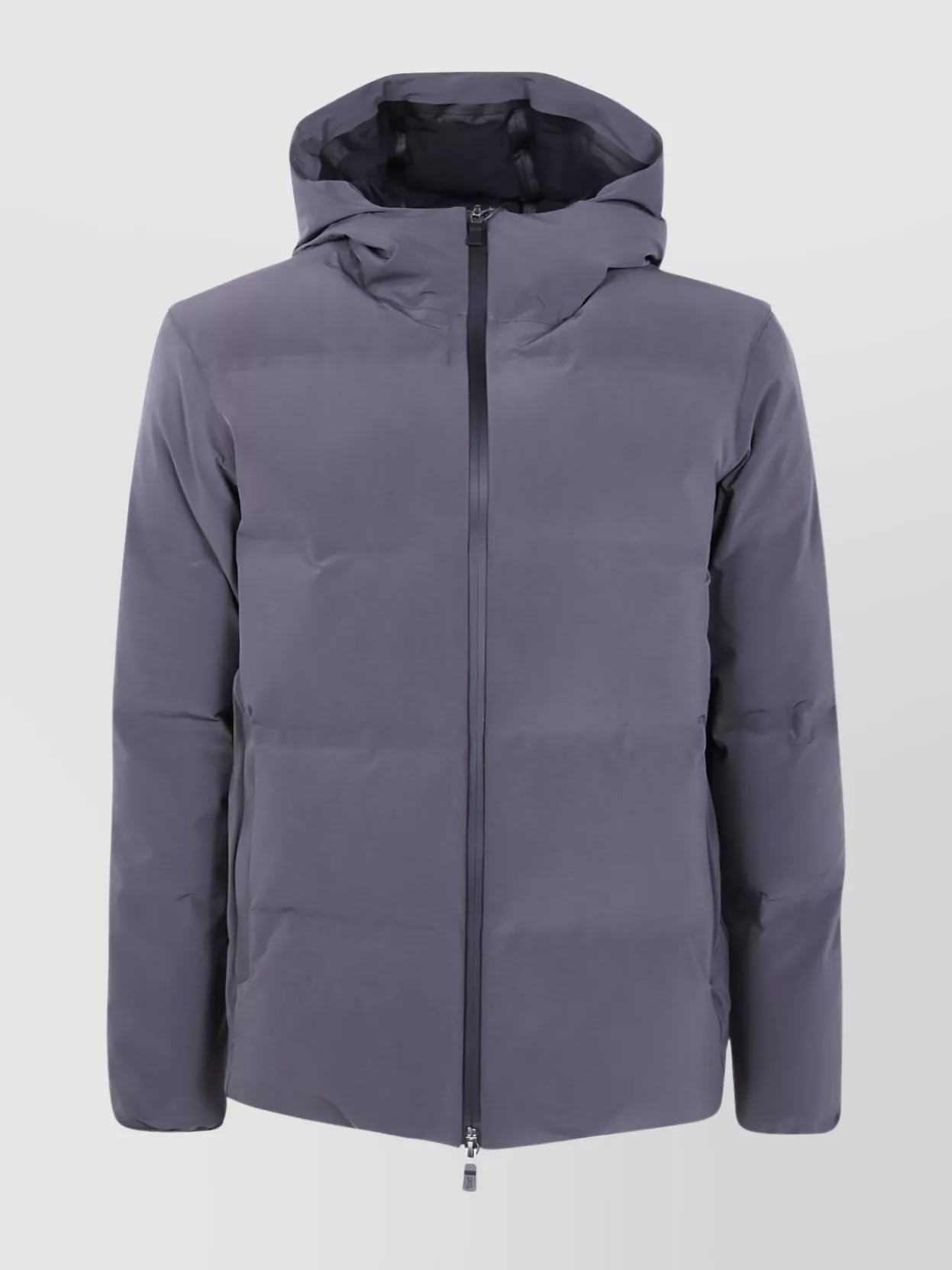 Herno Cropped Jacket With Hood And Pockets In Purple