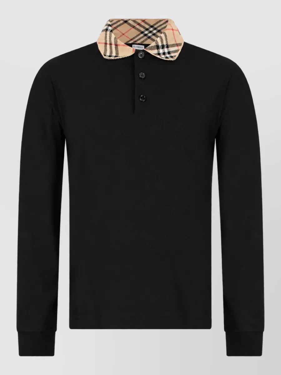 Burberry cotton polo collar sweater