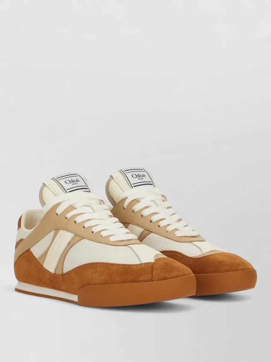 Chloé Kick Sneaker Suede Mesh Panels Rubber Sole