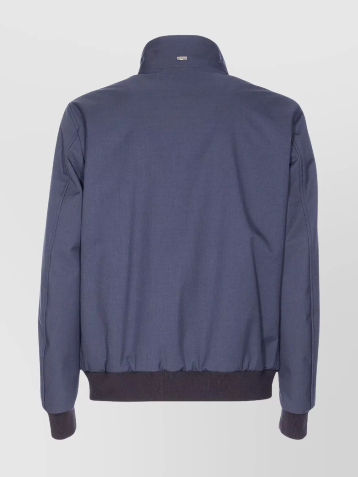 Herno Bomber Jacket With Removable Shearling Detail In Blue
