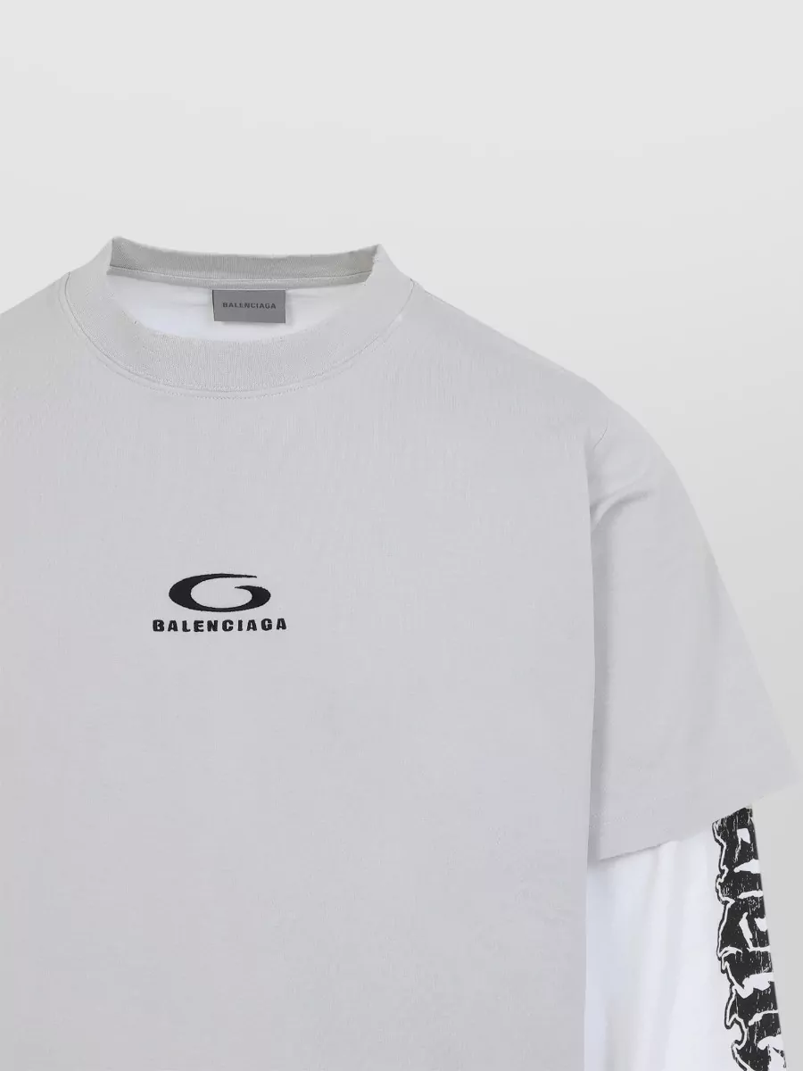 Balenciaga Hybrid Double-Layer Cotton T-Shirt