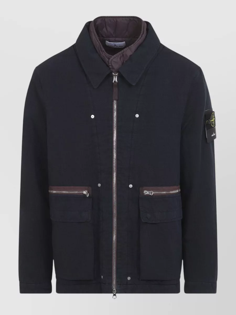 Stone Island padded single-breasted field jacket