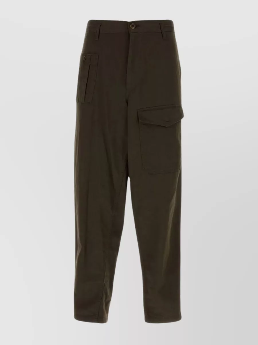 Shop Yohji Yamamoto Multiple Pockets Cargo Pant In Brown