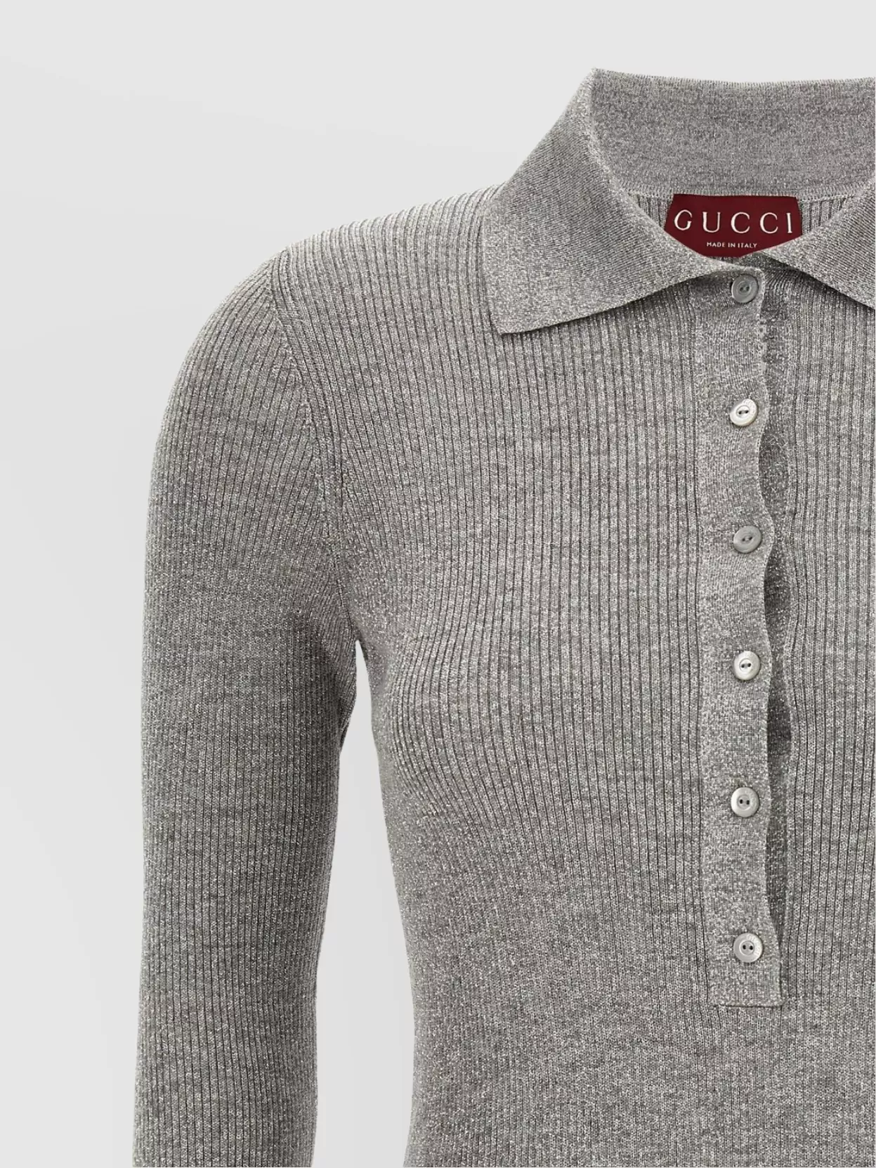Gucci Lurex Web Ribbon Polo Shirt