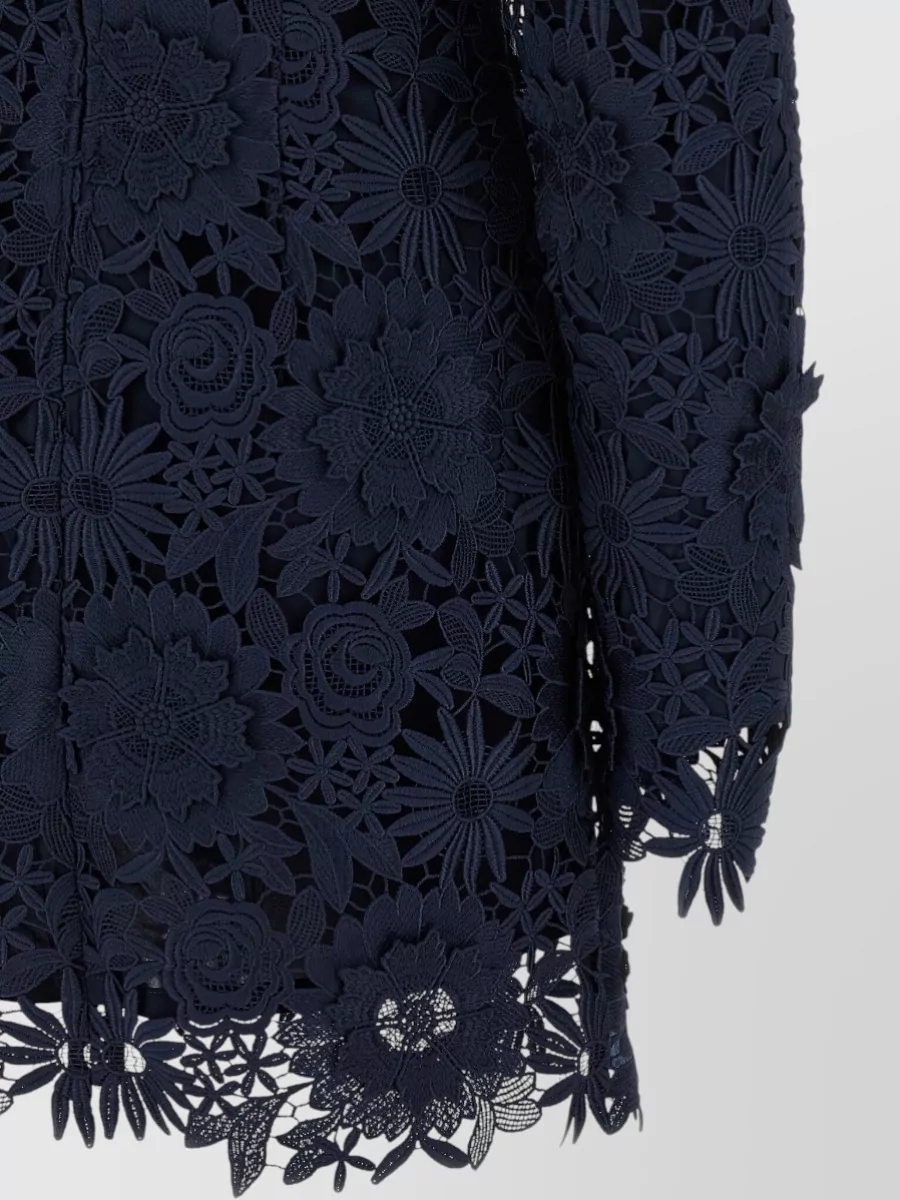 Rotate Birger Christensen Floral Lace Long-Sleeve Mini Dress