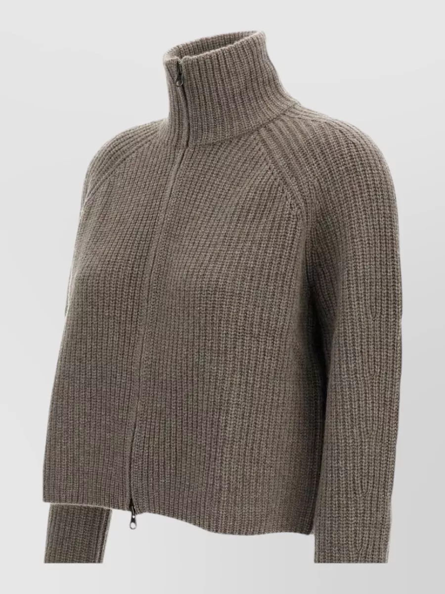 Lisa Yang Cashmere Ribbed Fitted Jacket