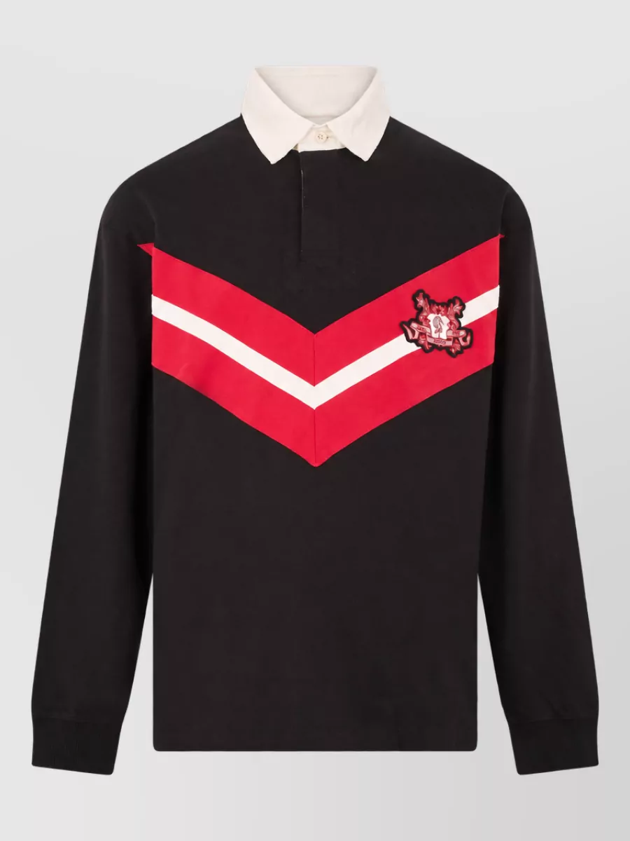 Boss long-sleeve cotton polo shirt