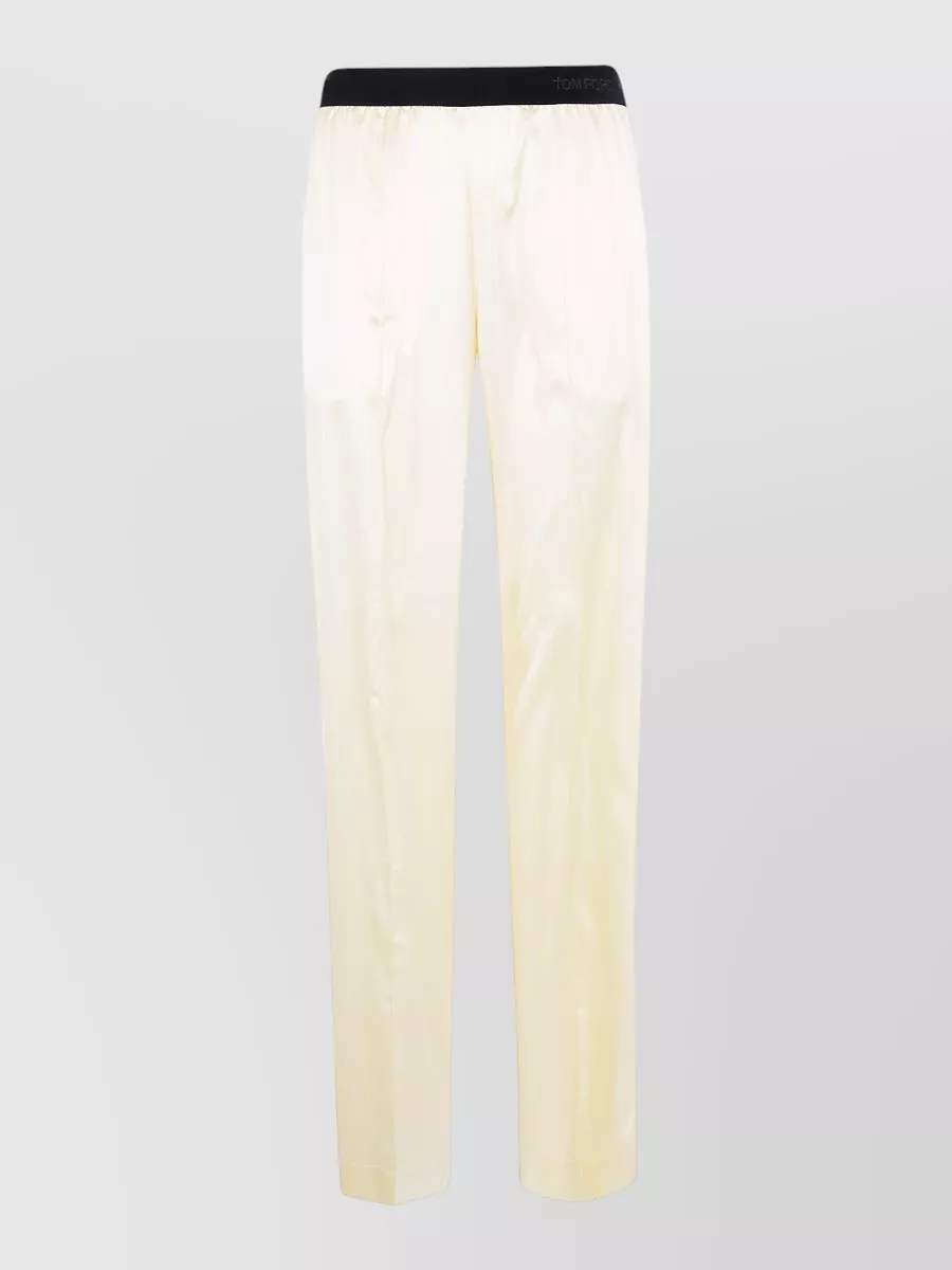 Tom Ford Stretch Silk Satin Pajama Trousers Side Pockets