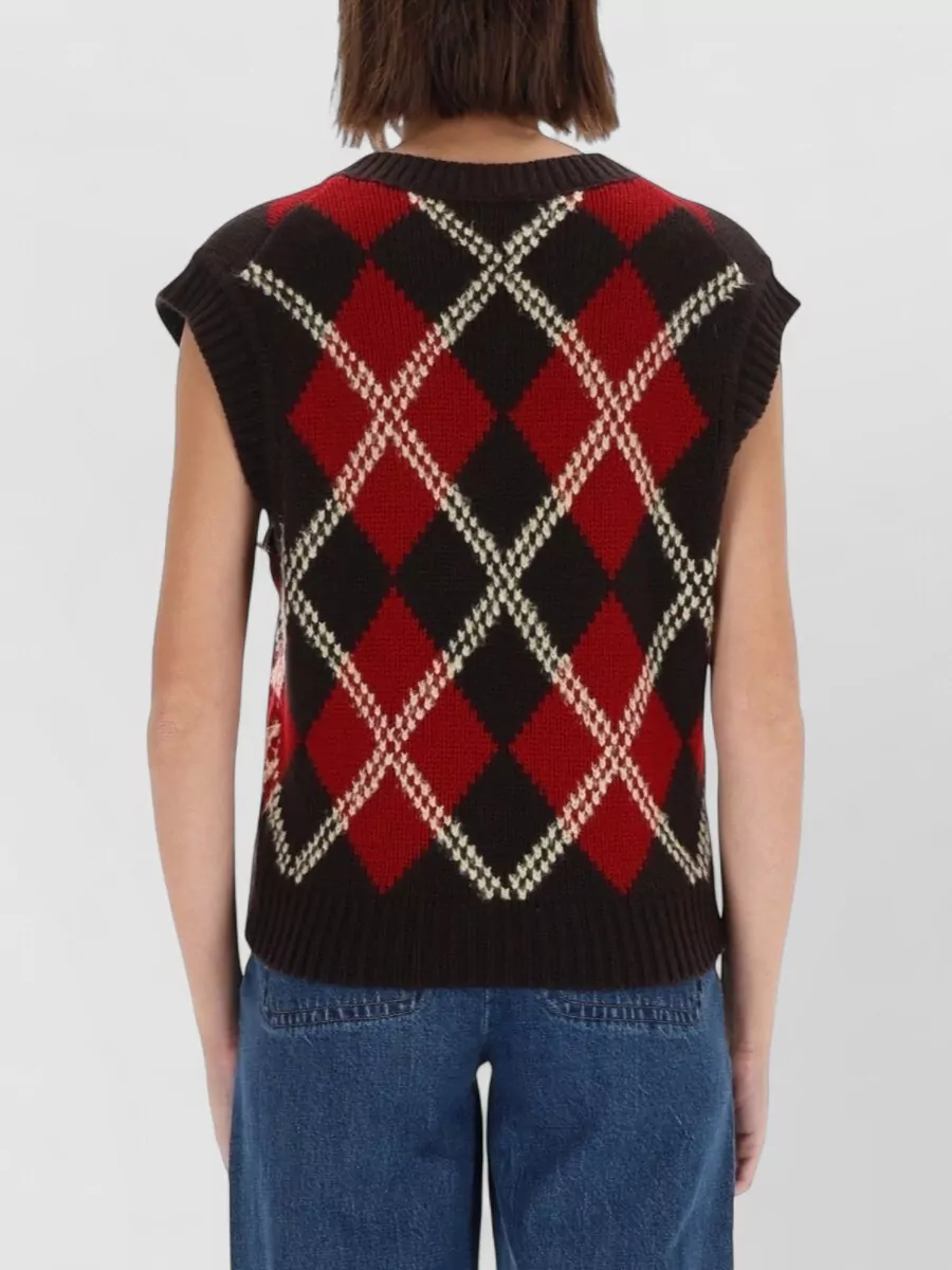 Guest In Residence Cashmere-Blend Argyle Knitted Vest