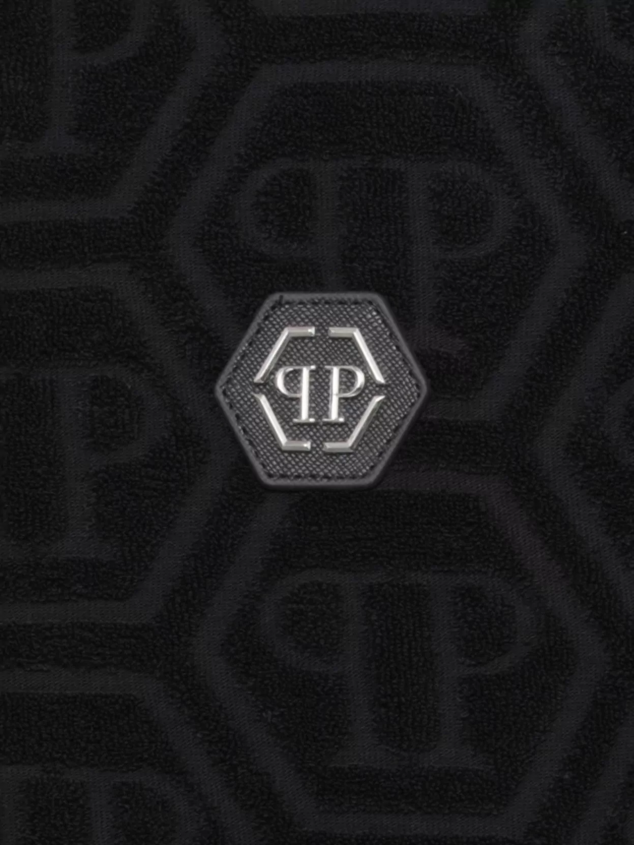 Philipp Plein Monogrammed High Neck Cotton Jacket