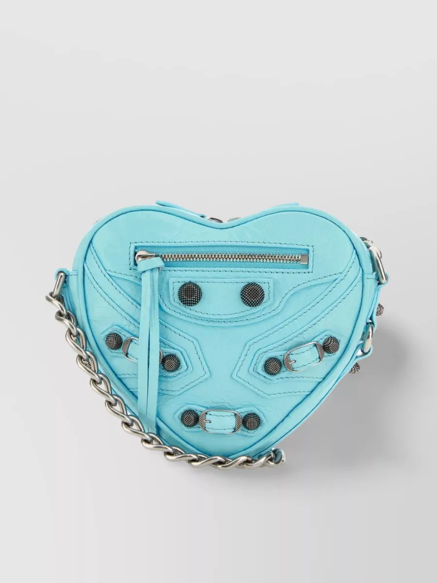Shop Balenciaga Le Cagole Mini Heart Crossbody Bag In Blue