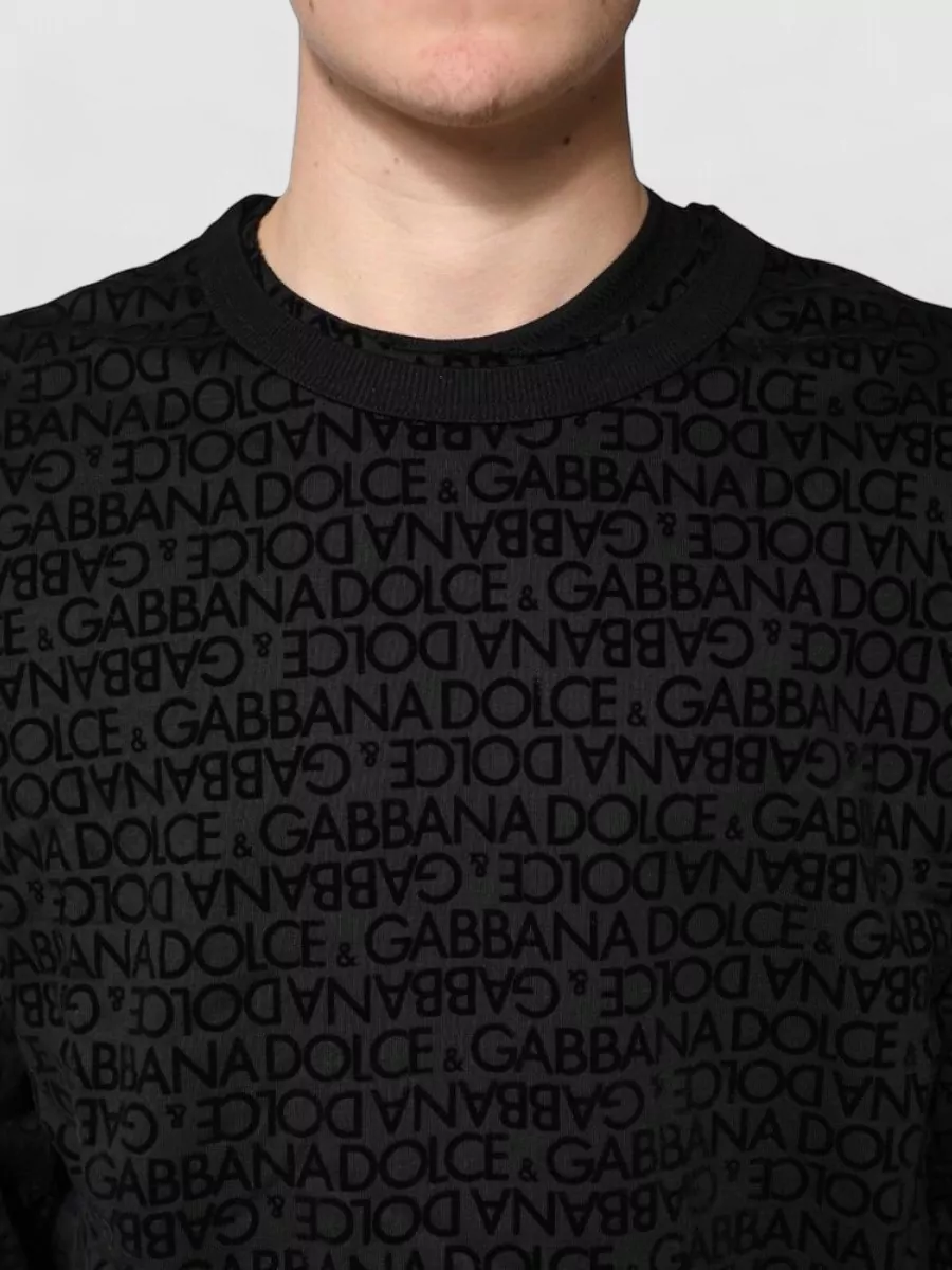 Dolce&Gabbana Cotton Monogram Crew Neck Sweatshirt
