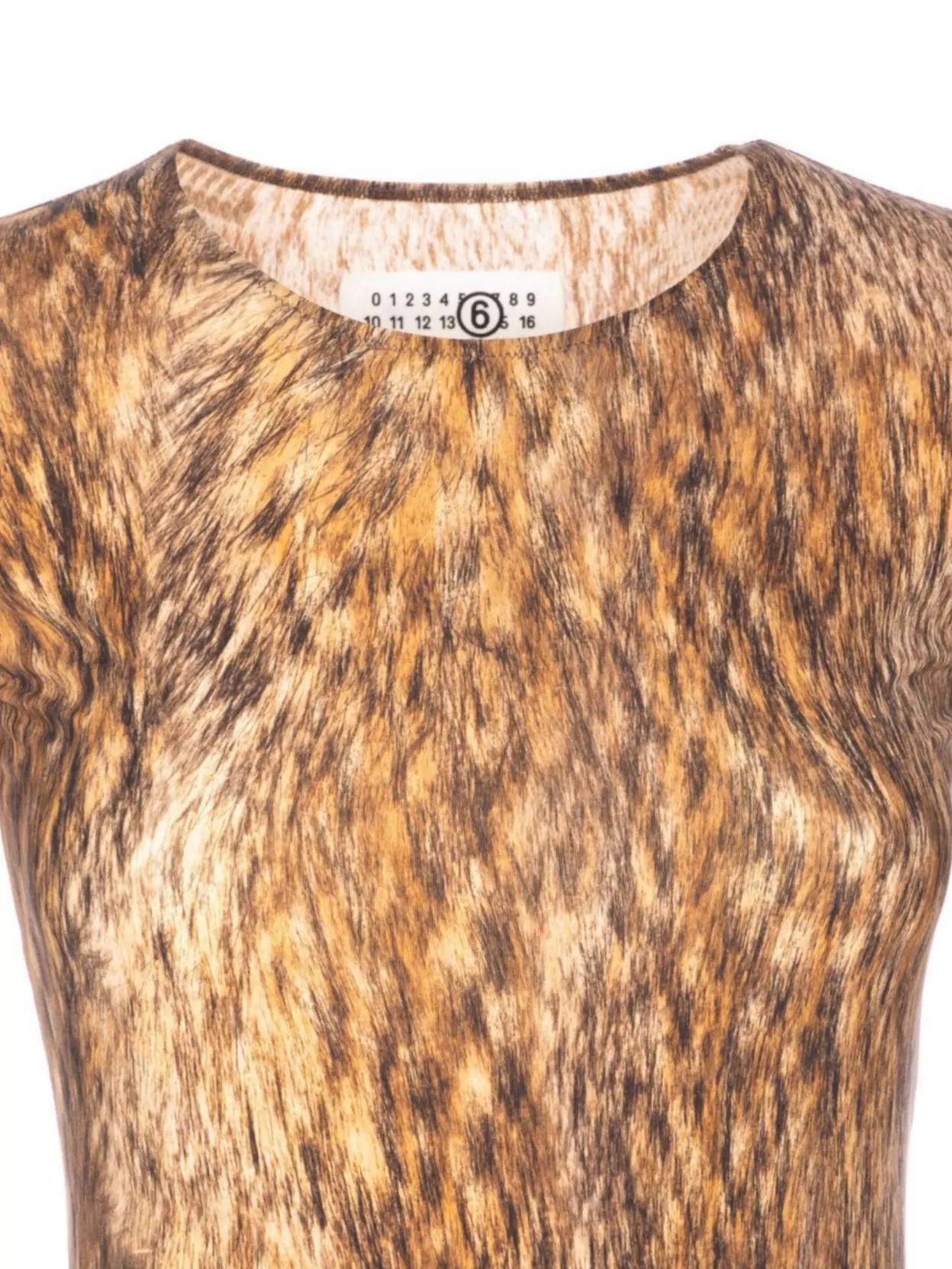 Mm6 Maison Margiela Animal Print Crewneck Long Sleeves Top