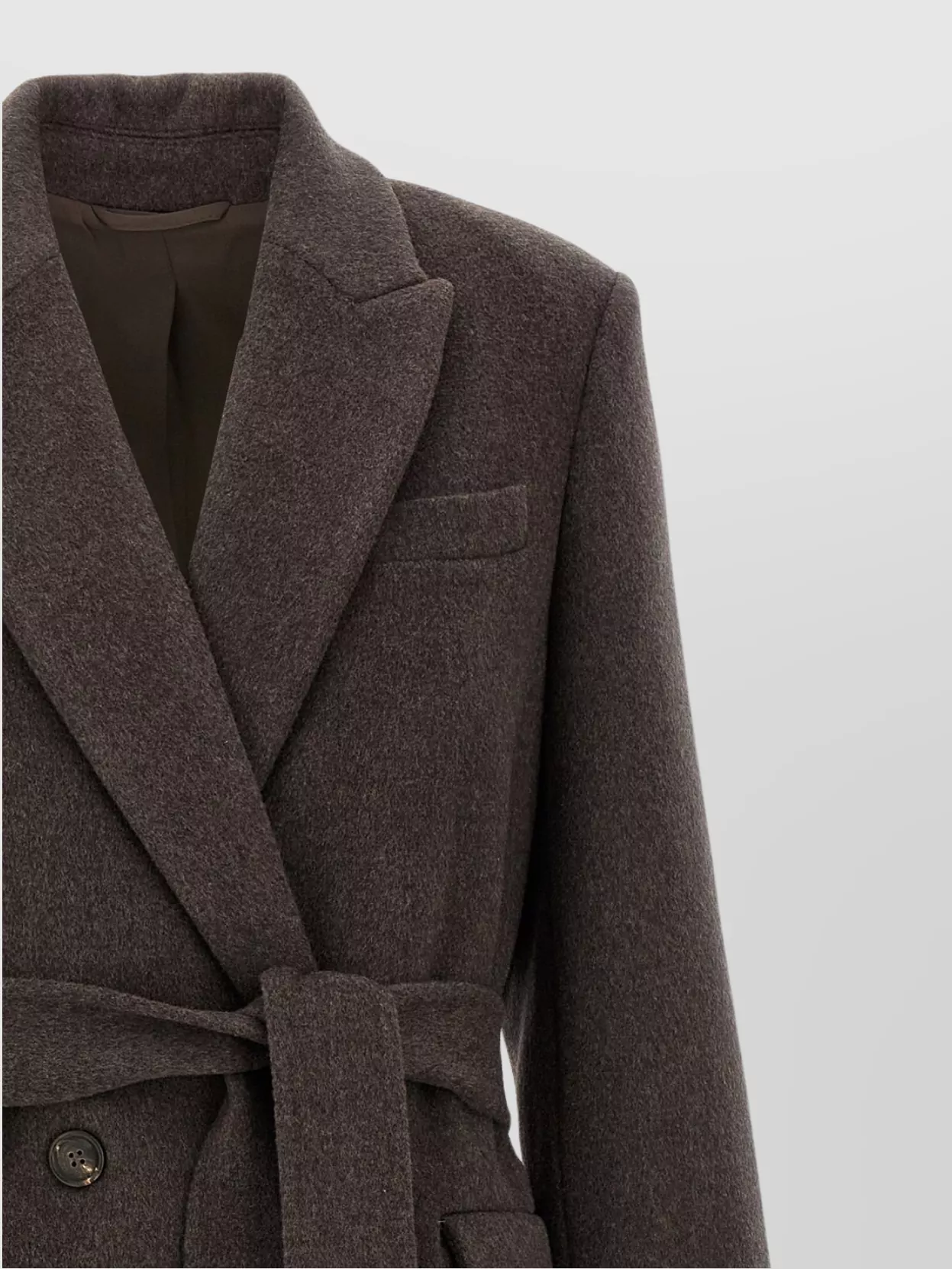 Brunello Cucinelli Belted Waist Coat With Notched Lapels