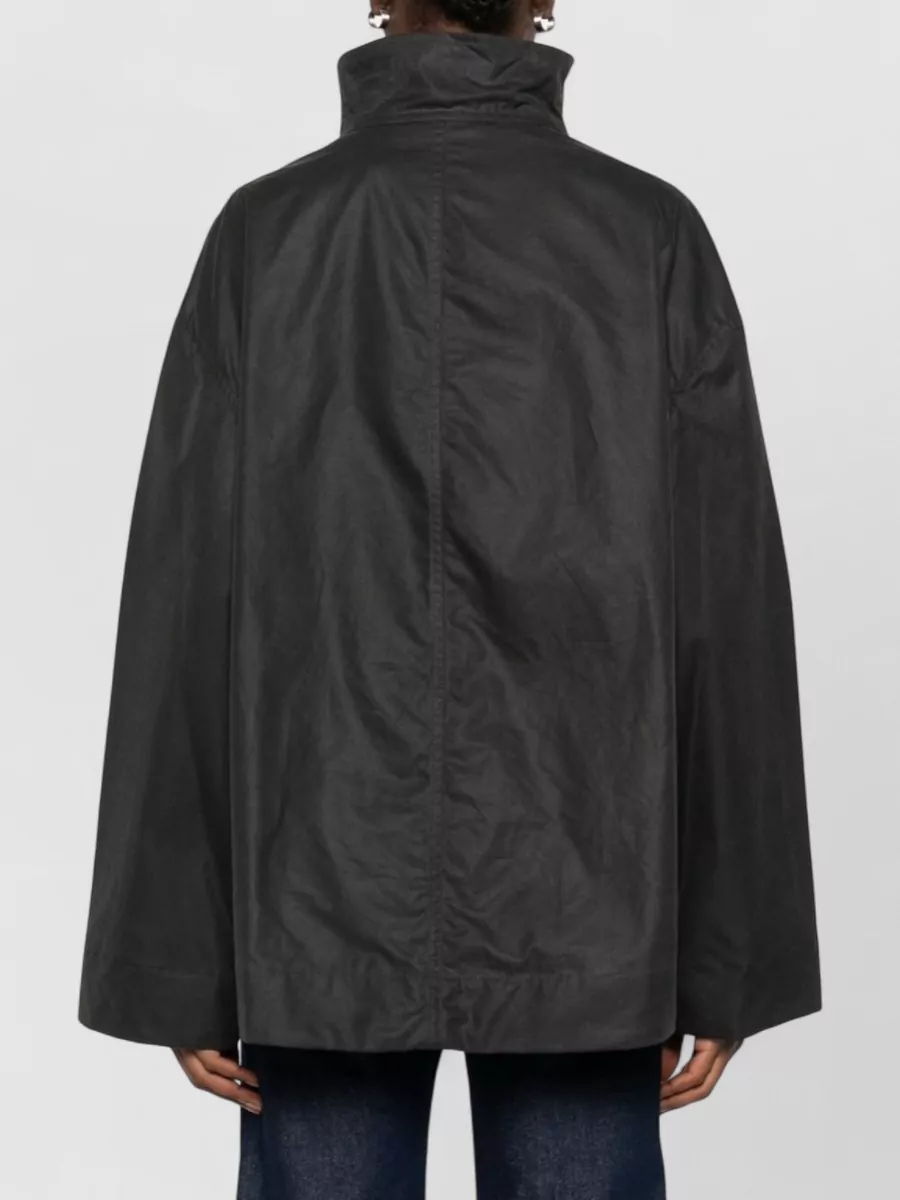 Totême High Collar Blazer Long Sleeves Pockets In Black