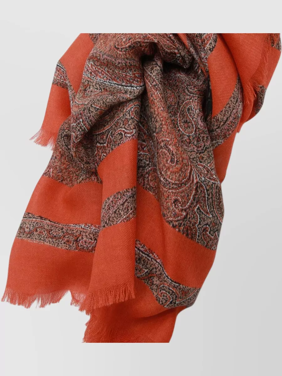 Etro Lightweight Rectangular Scarf Fringed Edges