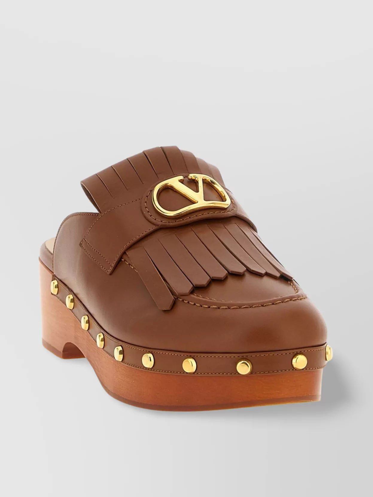 Valentino Garavani 'vlogo Signature' Clogs With Wooden Platform Heel