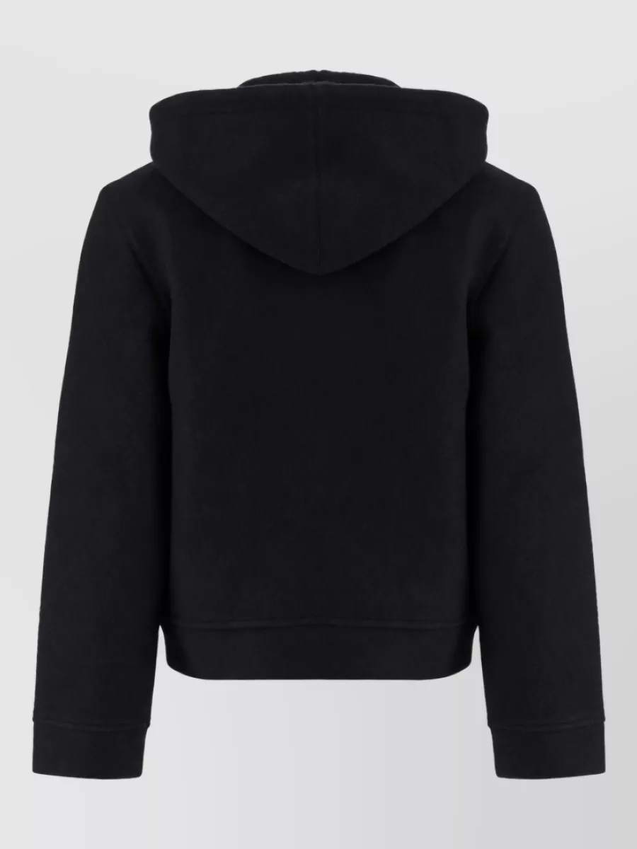 Emporio Armani Hooded Wool Blend Blouson Jacket