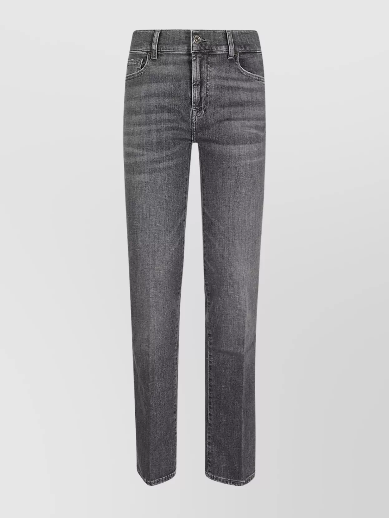 7 For All Mankind Bootcut Jeans With Belt Loops And Five Pockets In Black