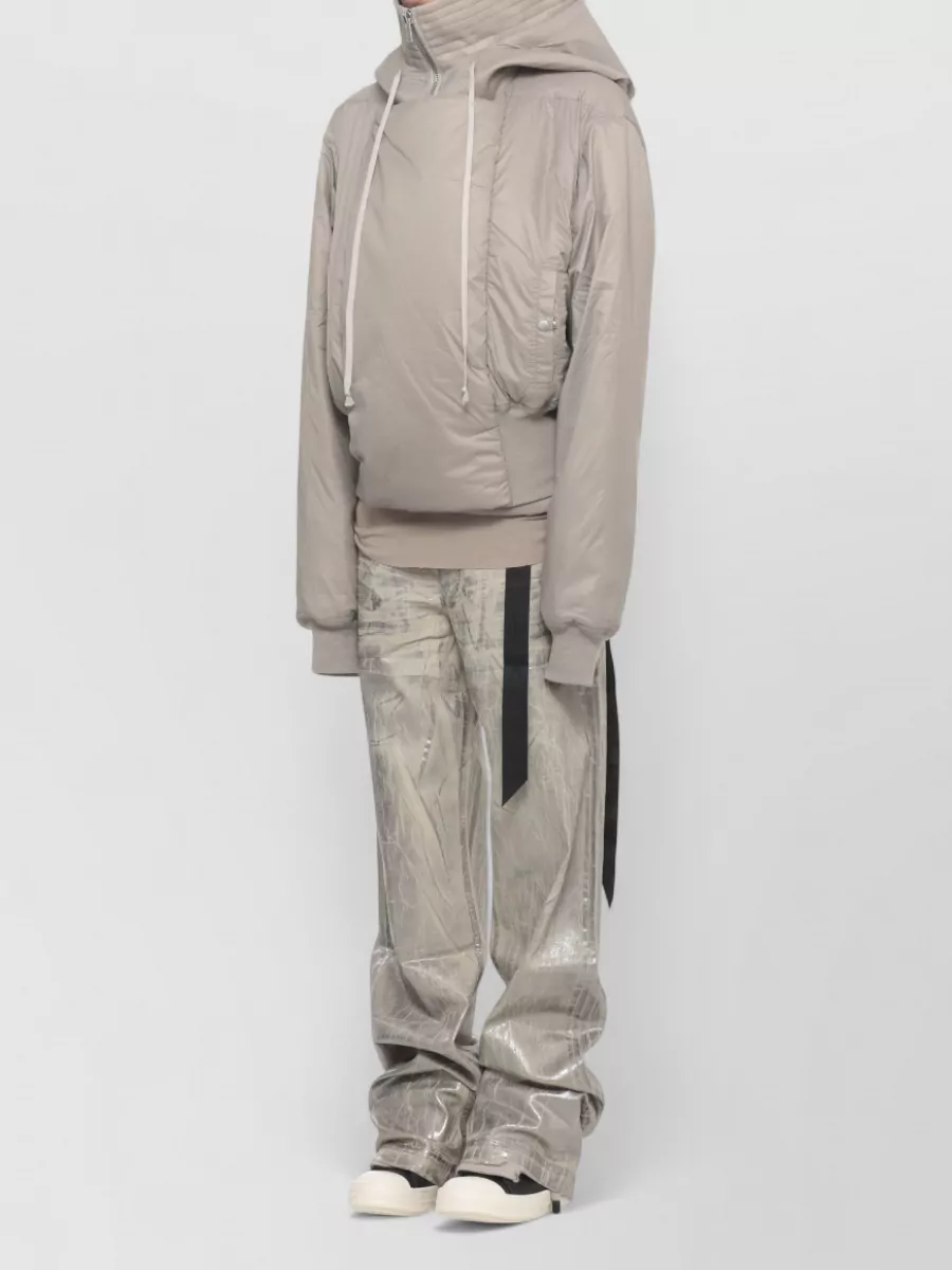 Rick Owens Drkshdw Cropped Bomber Jacket Quilted High Neck