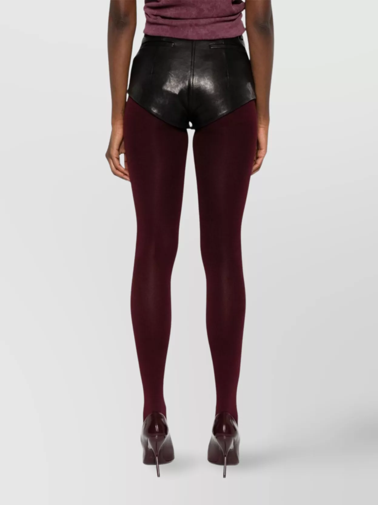Magda Butrym High Waist Sheepskin Leather Shorts
