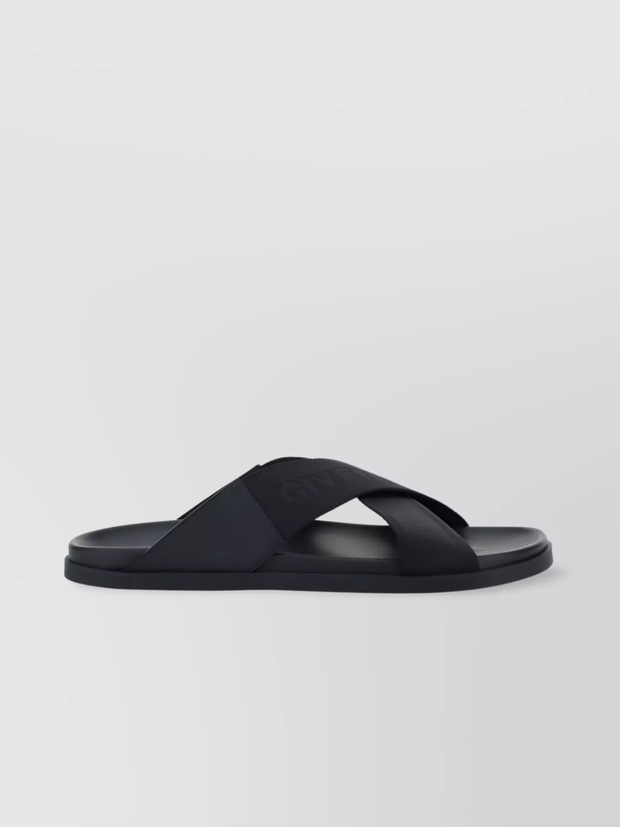 Shop Givenchy Strappy Cross-over Slide Sandals In Black