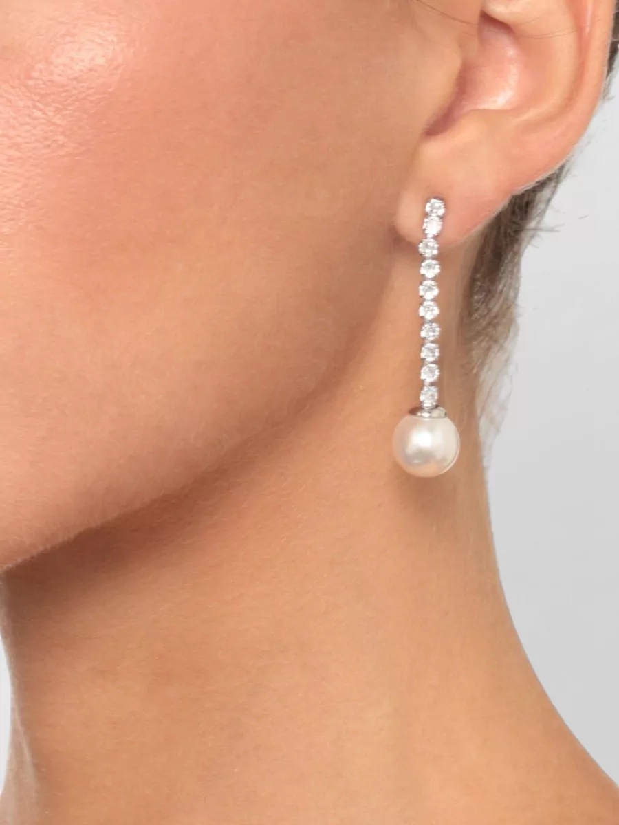 Self-Portrait Crystal Pearl Drop Earrings