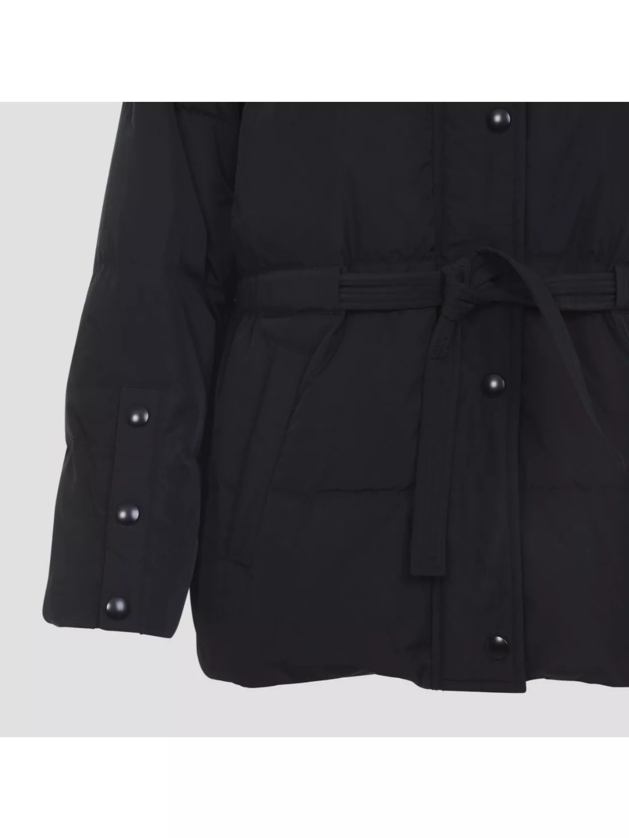 Yves Salomon Padded Long Sleeve Jacket With Belt And Collar