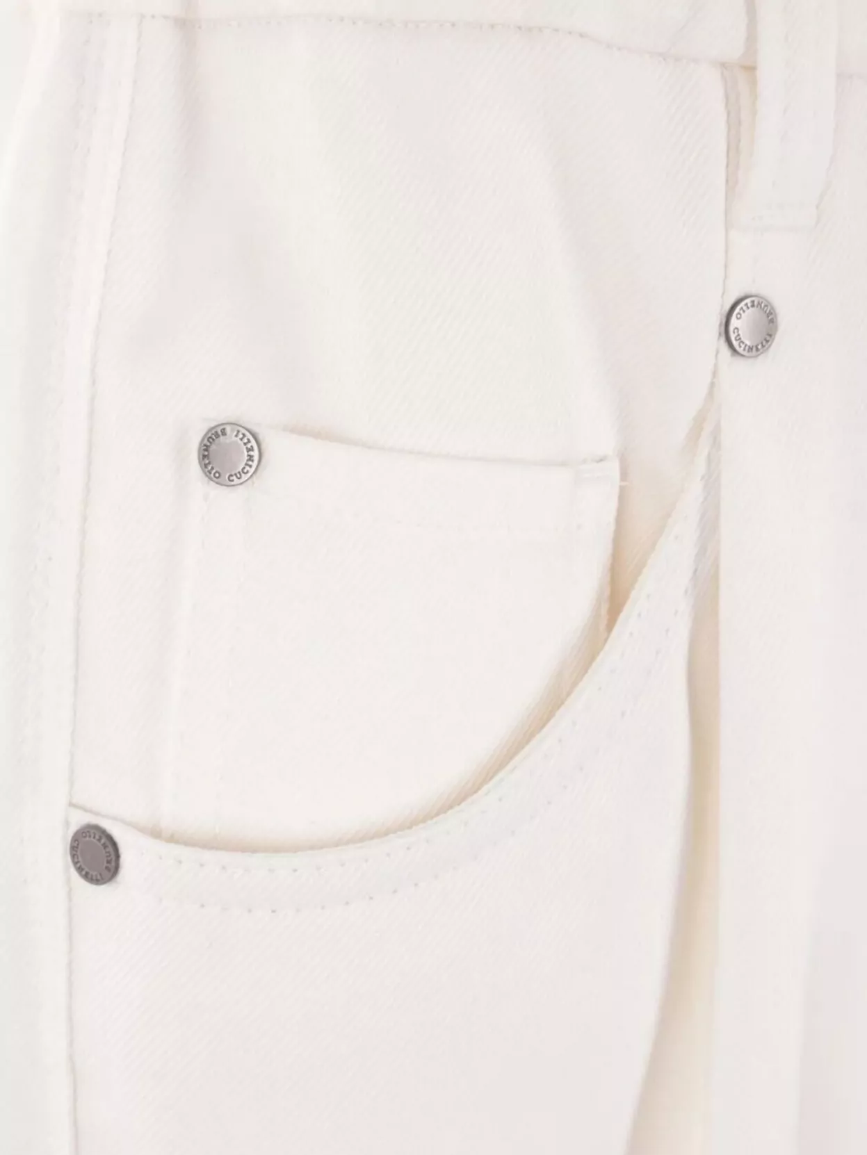 Brunello Cucinelli Gy Pull-on Pant In Stretch Cotton Cover With Shiny Bartack Clothing In White