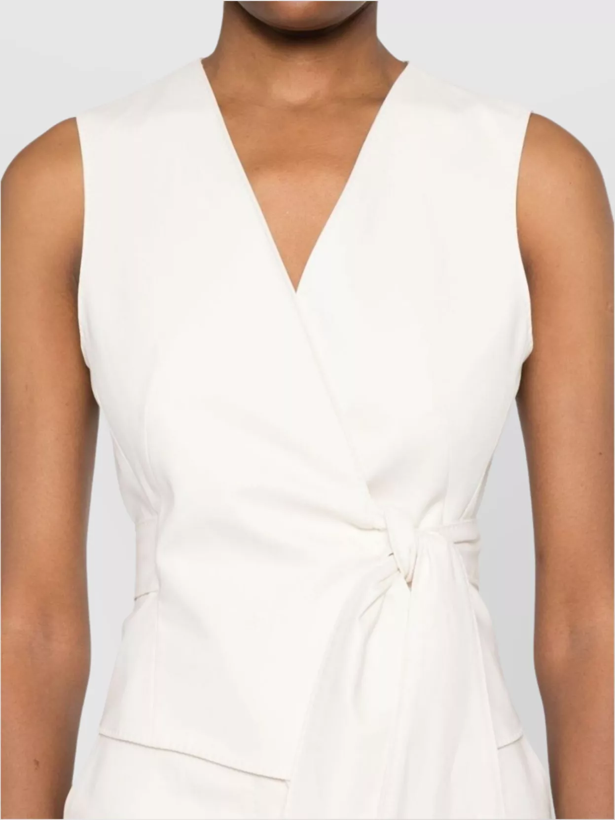 Max Mara Sleeveless V-Neck Vest Tie Detail
