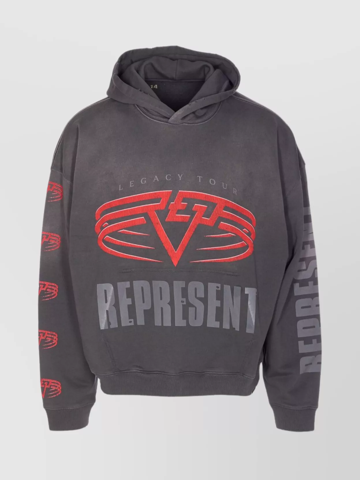 Represent Hooded Graphic Print Sweater And Pocket