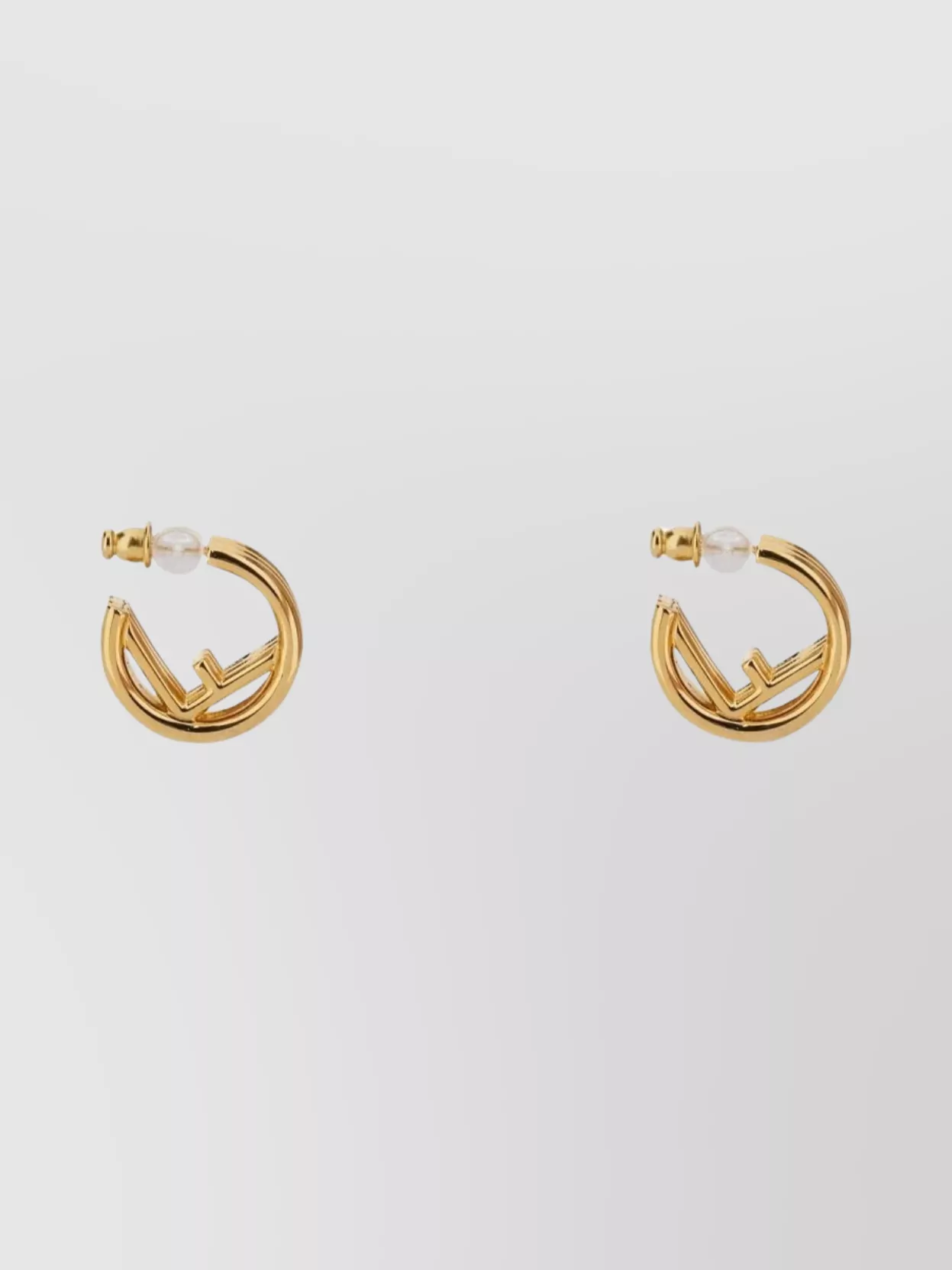 Fendi Hoop Earrings Pearl Detail