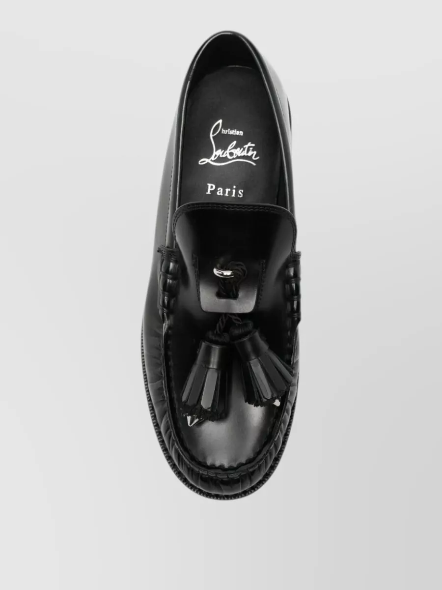 Christian Louboutin Leather Tassel Embellished Loafers
