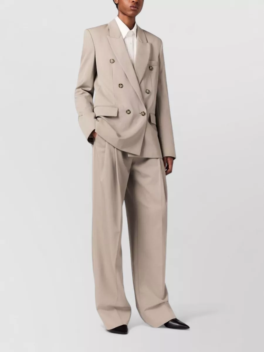 Stella Mccartney Wool Pleated Straight-Leg Trousers
