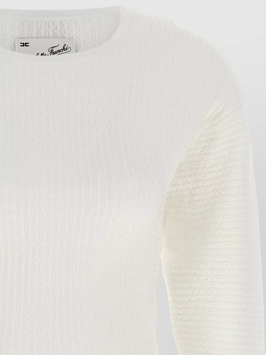 Elisabetta Franchi Ribbed Knit Pleated Dress