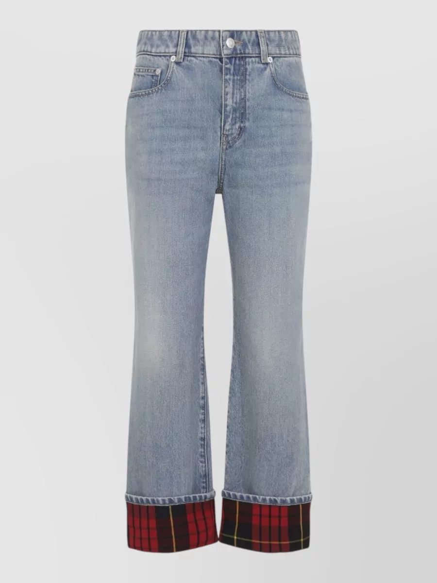 Alexander McQueen cotton cropped straight-leg jeans