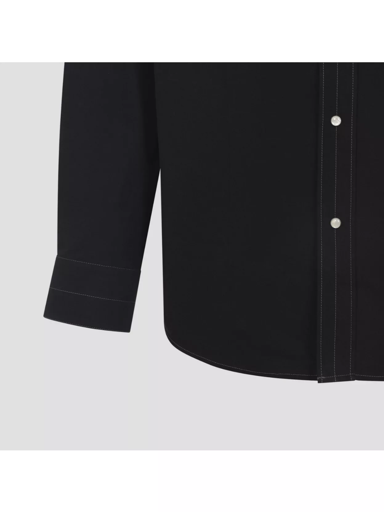 Lemaire Western Shirt With Pointed Collar And Pockets In Black