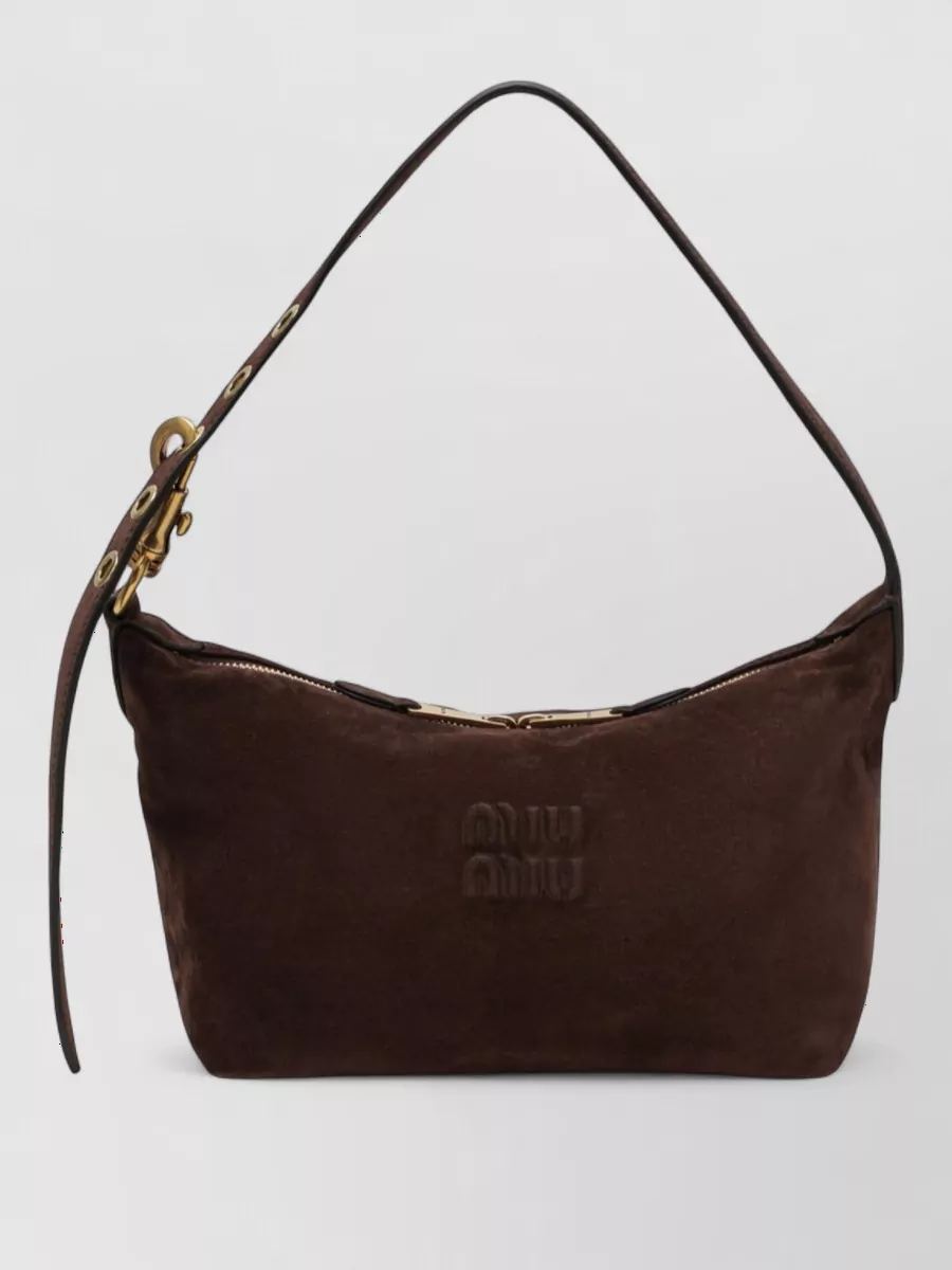 Miu Miu Matelassé Shoulder Bag In Brown