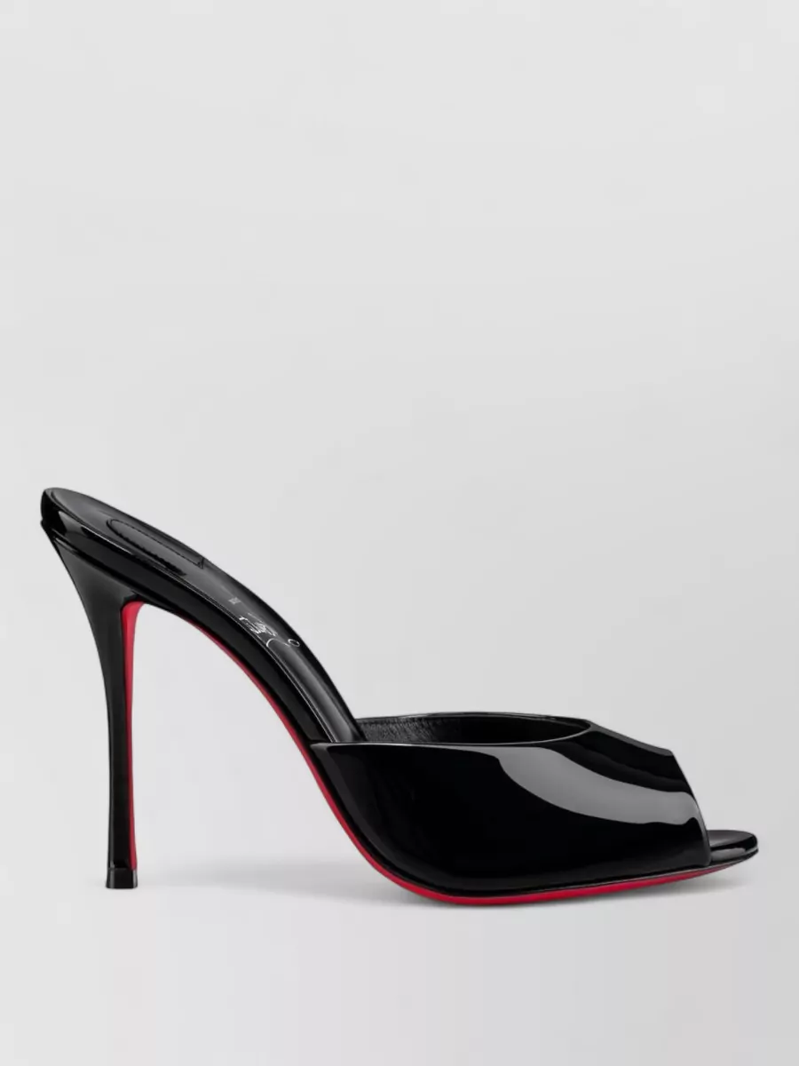 Christian Louboutin Patent Leather Peep-Toe Mules