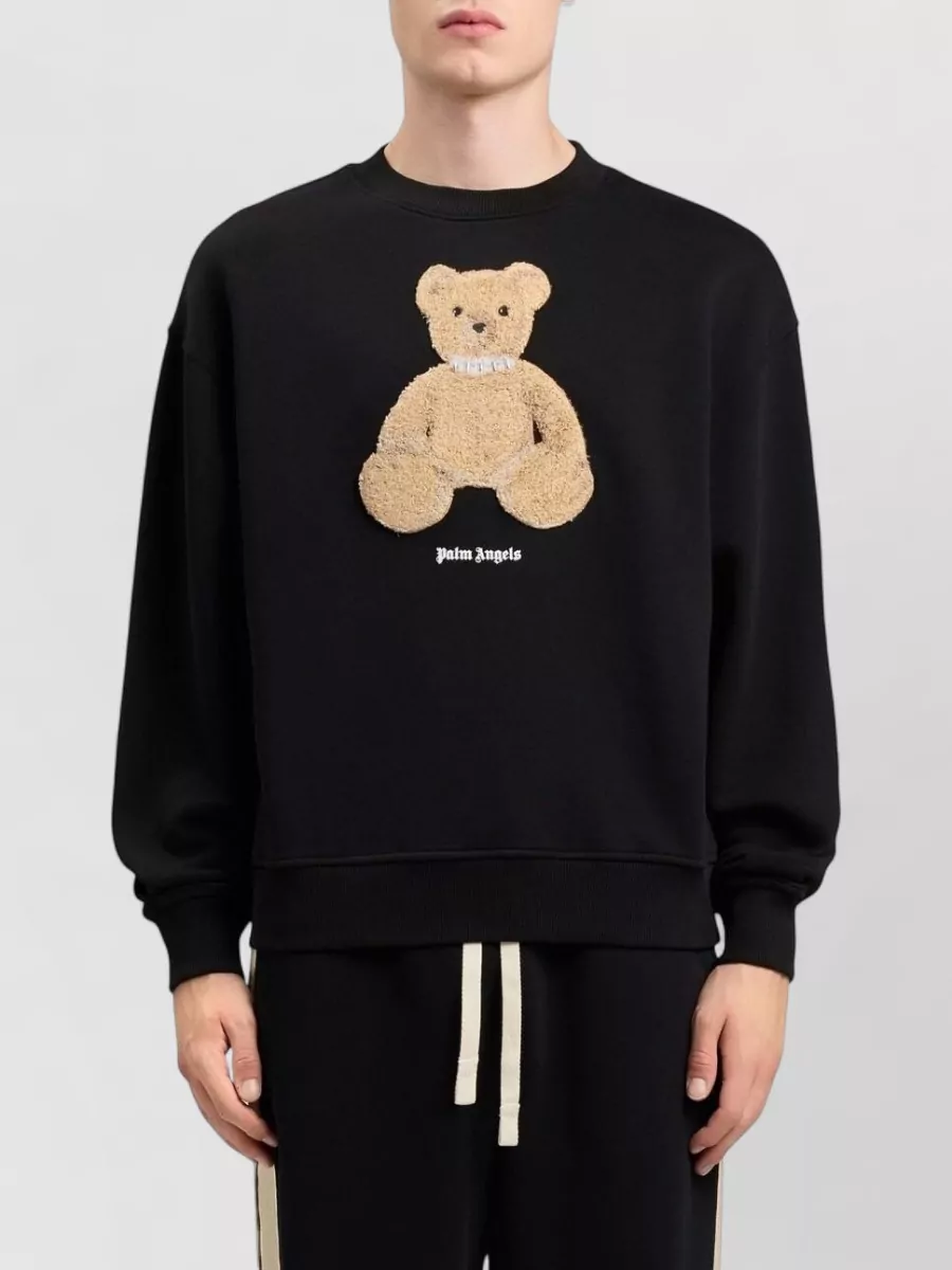 Palm Angels Cotton Bear Crewneck Sweatshirt