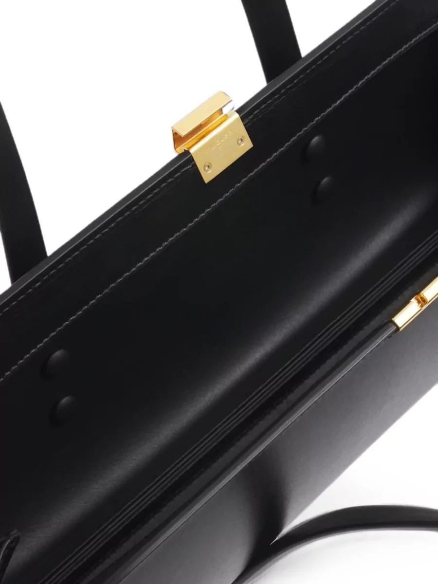 Mugler Spiral Curve Leather Clutch Bag