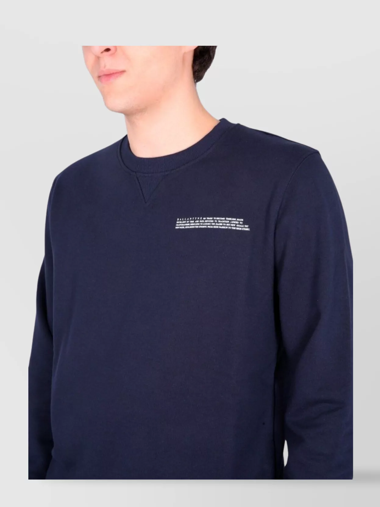 Ballantyne Ribbed Crewneck Sweater With Long Sleeves