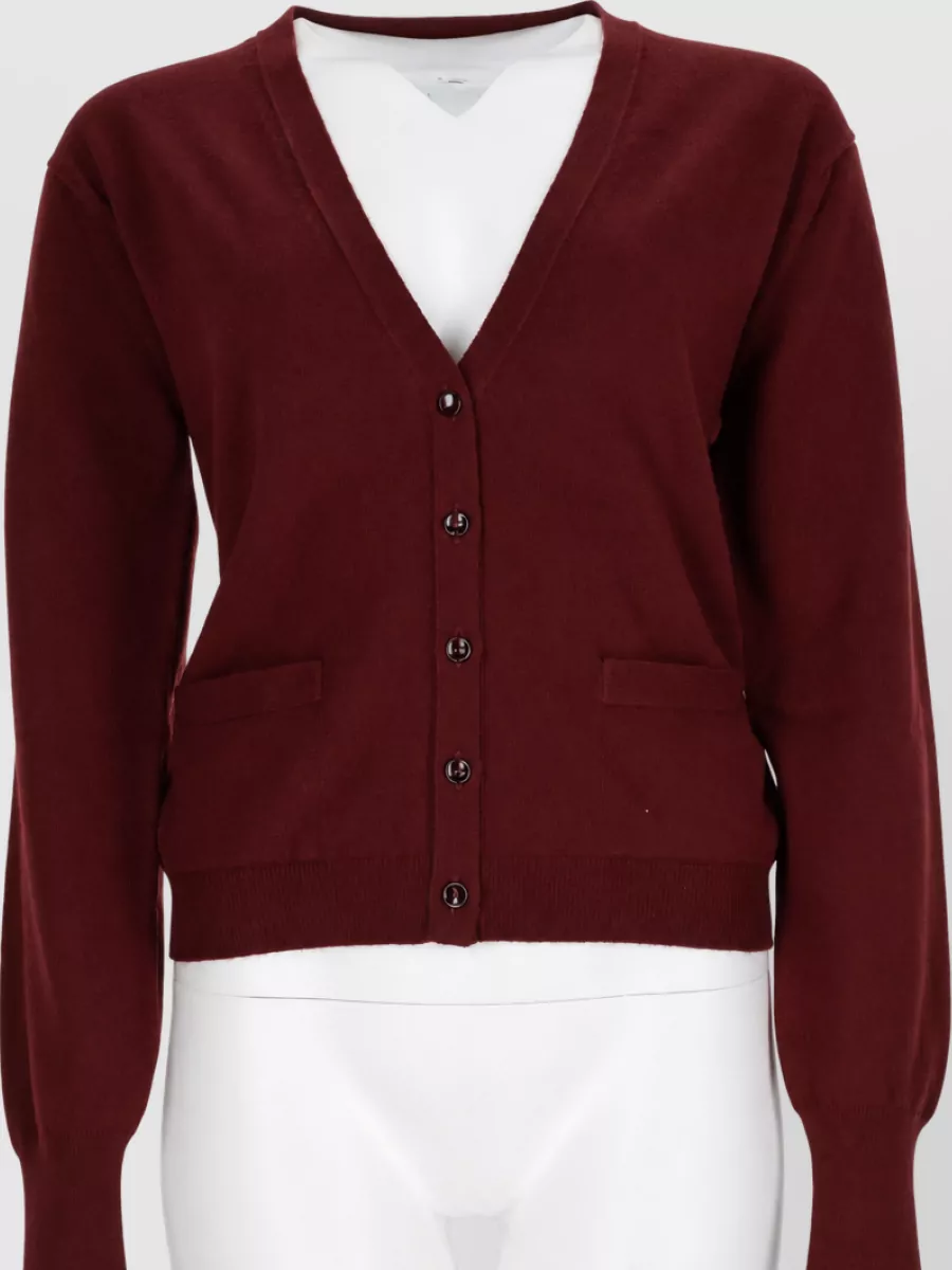 Maison Margiela Wool Cardigan Front Pockets Long Sleeves
