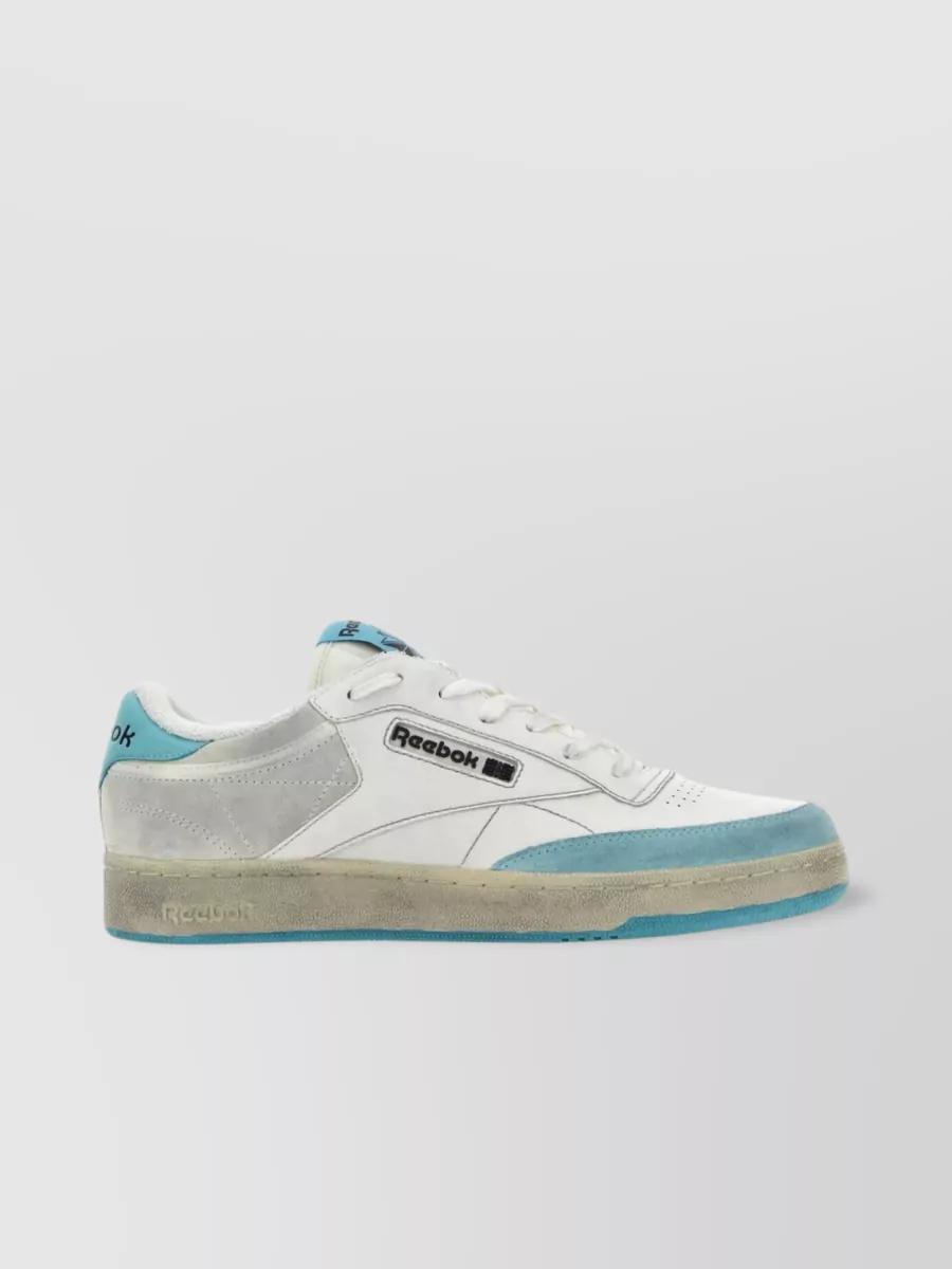 Shop Reebok Leather And Suede Sneakers With Two-tone Design In Blue