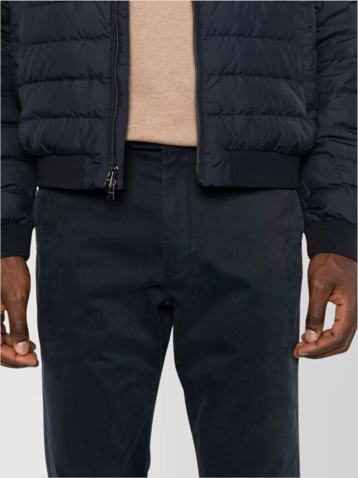 Ralph Lauren Straight Cotton Blend Trousers With Belt Loops
