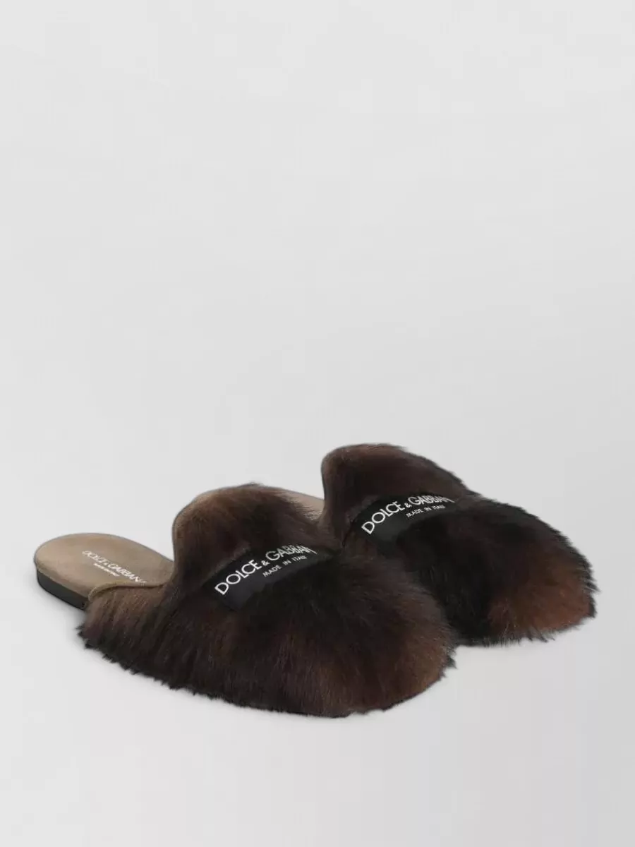 Dolce&Gabbana shearling and suede slippers