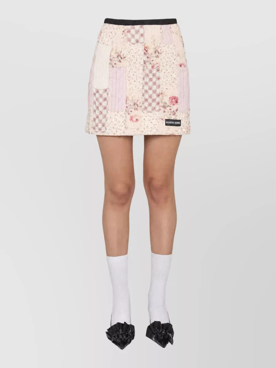 Marine Serre Cotton mini fitted skirt
