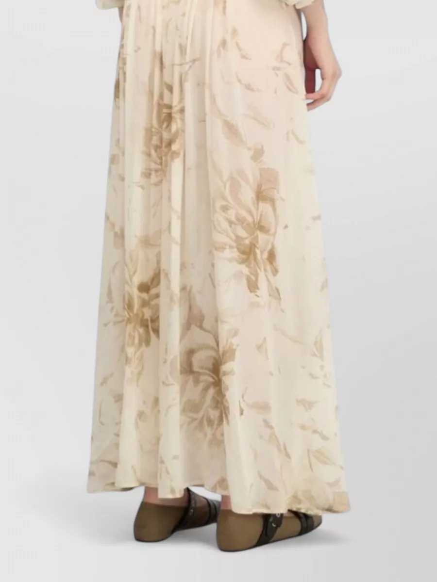 Semicouture Veronica Dress Long Length Floral Pleated