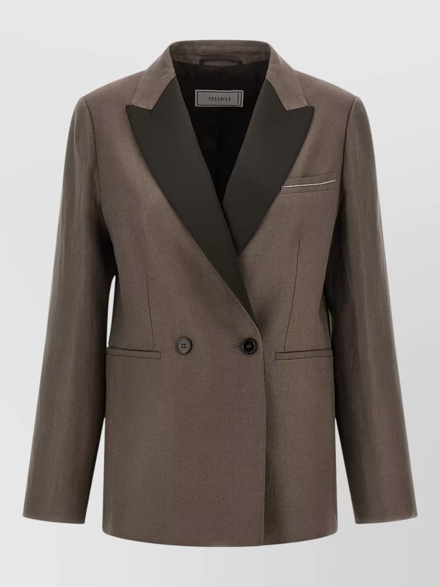 Peserico Linen Double-Breasted Blazer